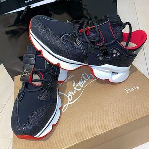 CHRISTIAN LOUBOUTIN Red Runner Donna Glitter Sneakers